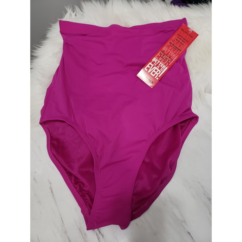 NEW Spanx Core High Rise Shaping Swim Bottom Size 8 Berry Tummy Control Slimming